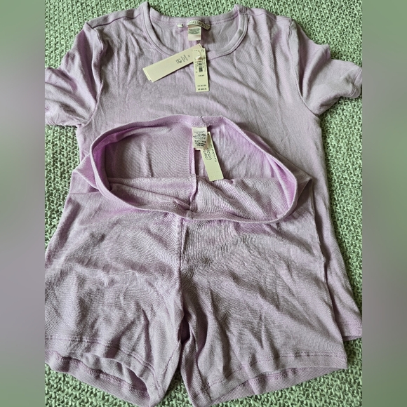 Victoria secret sugar ribbed modal tee short set XS. Nwt - Picture 6 of 7